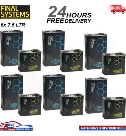 6x FINAL SYSTEMS ULTIMATE 2K HS CLEARCOAT Kit 7.5L Lacquer Fast Hardener